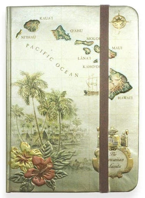 Foil Notebook with Elastic Band - Islands of Hawaii