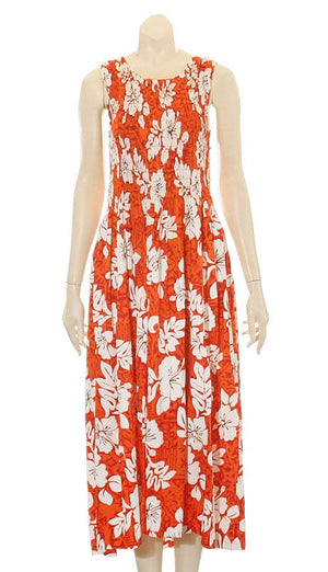Long Punahele Smock Dress (Orange)