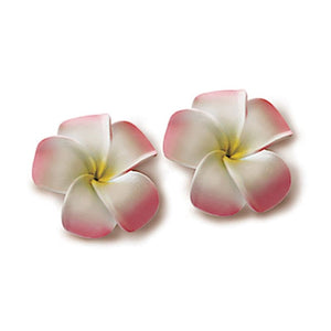 Plumeria Hair Clip Set - Pink/White