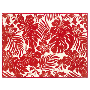Drying Mat, Hibiscus Floral - Red