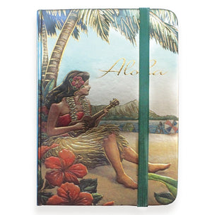 Foil Notebook with Elastic Band - Vintage Hawaii