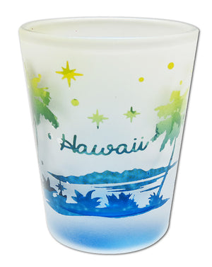 Etched Frosted Shot Glass - Palms Hawaii - 25031
