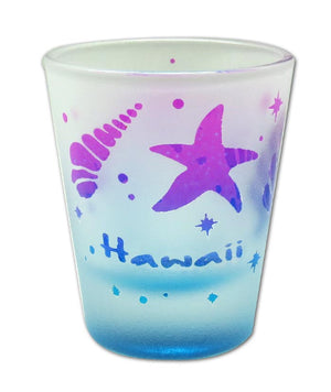 Etched Frosted Shot Glass - Shells Hawaii - 25032