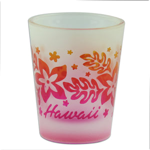 Etched Frosted Shot Glass - Hibiscus Hawaii - 25053
