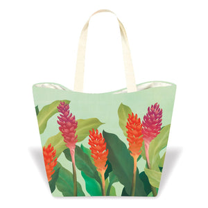 GINGER PARADISE TROPICAL BEACH TOTE