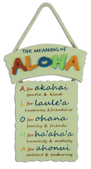 THE MEANING OF ALOHA - HAWAIIAN WOOD SIGN