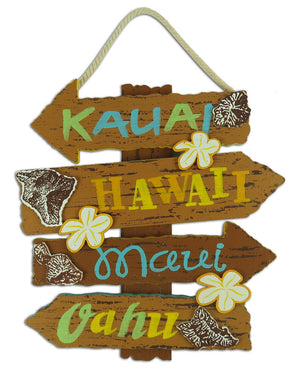 HAWAIIAN ISLANDS - HAWAIIAN WOOD SIGN