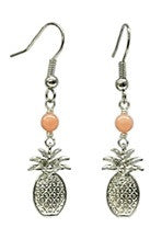 Pineapple Charm Pink Coral Earrings