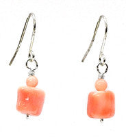 Pink Coral Chunk Earrings