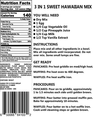 Hawaii Sugar Daddy 3 in 1 Pancake Muffin Waffle Mix