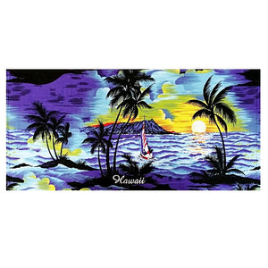 Palm Tree Beach Towel - Blue
