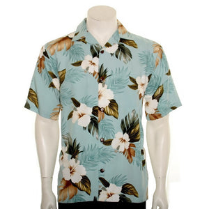 Turquoise Floral Aloha Shirt (10104-TBD005)