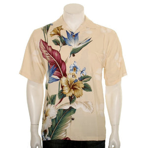 Floral Bird of Paradise Men's Aloha Shirt