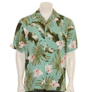 Green Floral Aloha Shirt (10104-TS033)