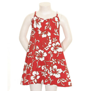Classic Hibiscus Girls A-Line Strap Dress