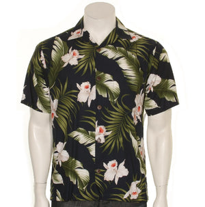 Navy  Floral Aloha Shirt (10104-TS033)