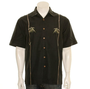 Bamboo Cay "Dual Bamboos - Black" - Men's Aloha Shirt (WB601T)