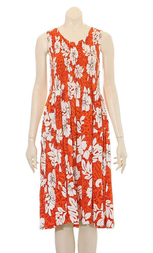 Short Punahele Smock Dress (Orange)