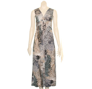 Summer's Fashion Sleeveless Long Printed Dress PRL-3427