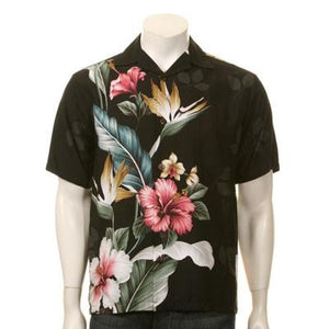 Floral Bird of Paradise Men's Aloha Shirt