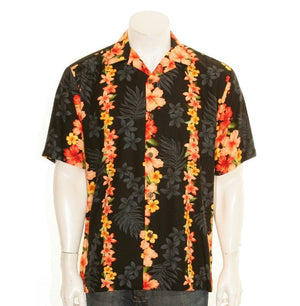 Plumeria Panel Rayon Aloha Shirt
