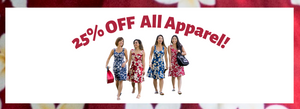 Just Because…Get 25% Off Apparel