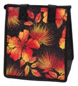 Kanani Black Petite Hawaiian Insulated Hot/Cold Reusable Bag