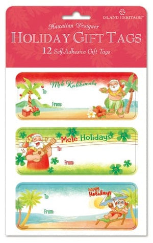 ADHESIVE GIFT TAGS - Santa’s Island Holiday