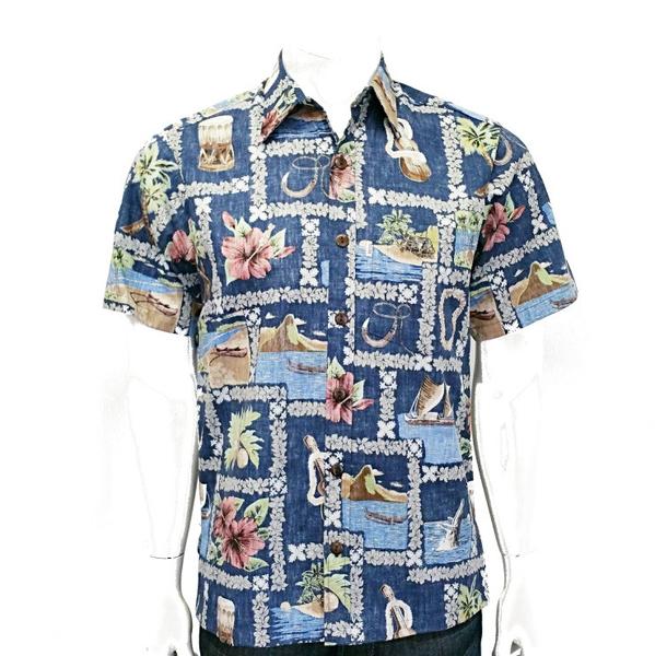 Square Lei Reverse Print Aloha Shirt H73830