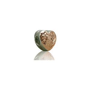 Sterling Silver Hawaiian Rose Heart Bead