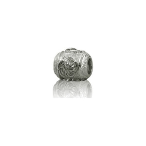 Sterling Silver Hawaiian Rhodium Hibiscus Bead