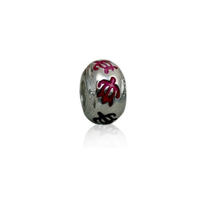 Sterling Silver Hawaiian Fuschia Enamel Honu Bead