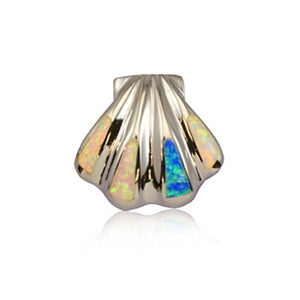 Sterling Silver Hawaiian Rainbow Opal Sea Shell Pendant