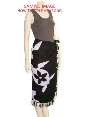 New Long Sarong - Hot Pink/White