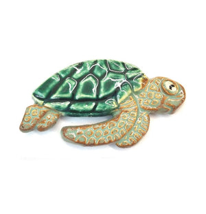 Raku Sea Turtle Magnet