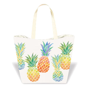 WATERCOLOR PINEAPPLE TROPICAL BEACH TOTE