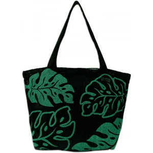 Monstera Green Beach Tote