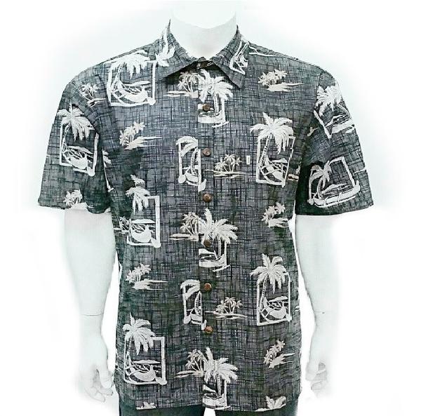 Men's Palm Canoe Reverse Print Aloha Shirt H73870
