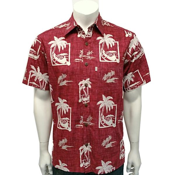 Men's Palm Canoe Reverse Print Aloha Shirt H73870