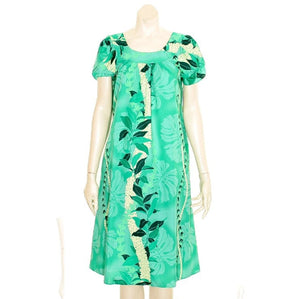 Maile Monstera Panel Tulip Sleeve Dress