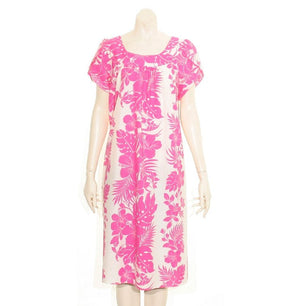 Hibiscus Palm Panel Tulip Sleeve Dress - PQSQ04