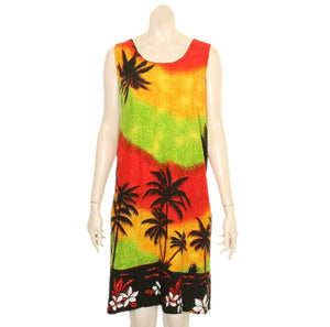 Island Tye Dye Tank Dress(110440) ~ Palm Yellow