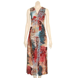 Summer's Fashion Sleeveless Long Printed Dress PRL-3427