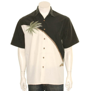 Bamboo Cay Embroidered Hurricane Black - Men's Aloha Shirt (WB 80R)