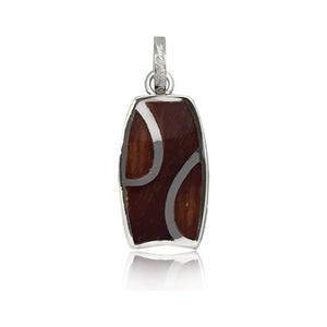 Sterling Silver Hawaiian Koa Wood Bodyboard Pendant