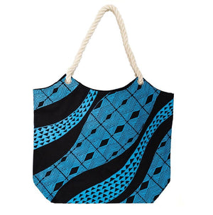 Pause Black/Turq Canvas Bag