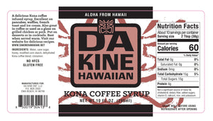 DA KINE HAWAIIAN KONA COFFEE SYRUP