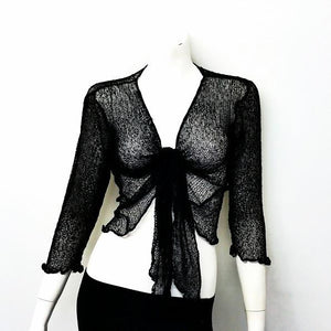 Mesh Knit Cardigan Top