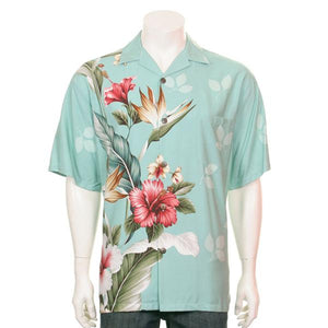 Floral Bird of Paradise Men's Aloha Shirt