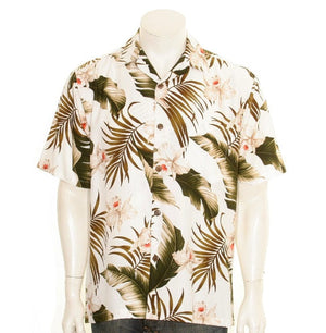 White Floral Aloha Shirt (10104-TS033)